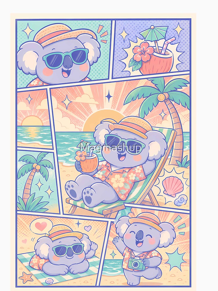 Kawaii Koala Beach Sunset Vacation by Magmashup