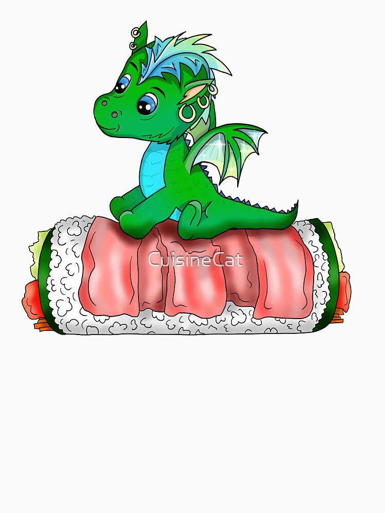 baby dragon sushi roll cartoon by CuisineCat