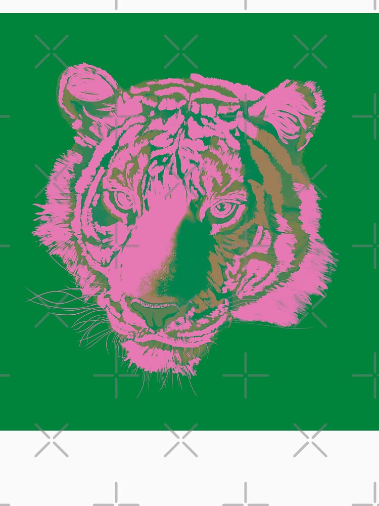 Tiger portrait (pink green) by Isabelle-T