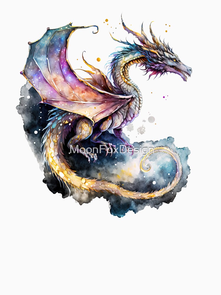 Dark Watercolor Dragon by MoonFoxDesign