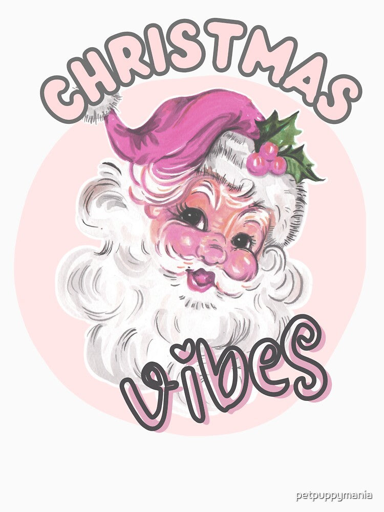 Retro Vintage Pink Santa Claus -  Christmas 2022 - Funny Christmas Outfits for your Holiday Season by petpuppymania