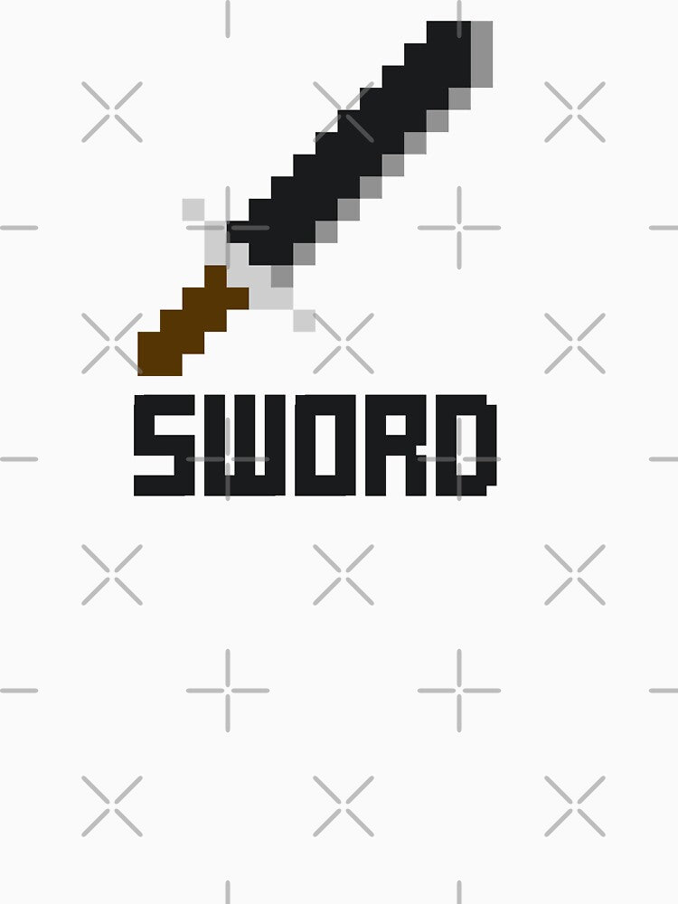 Retro Pixel Art Drawing of a Sword with SWORD Quote by RiciPaneto
