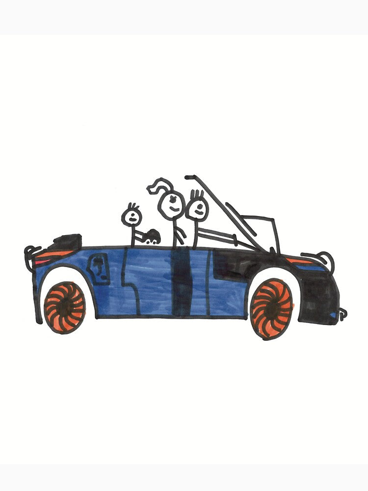 Little boy drawing parents and car by TeddyPrint