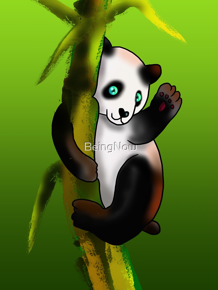 baby panda on bamboo by BeingNow