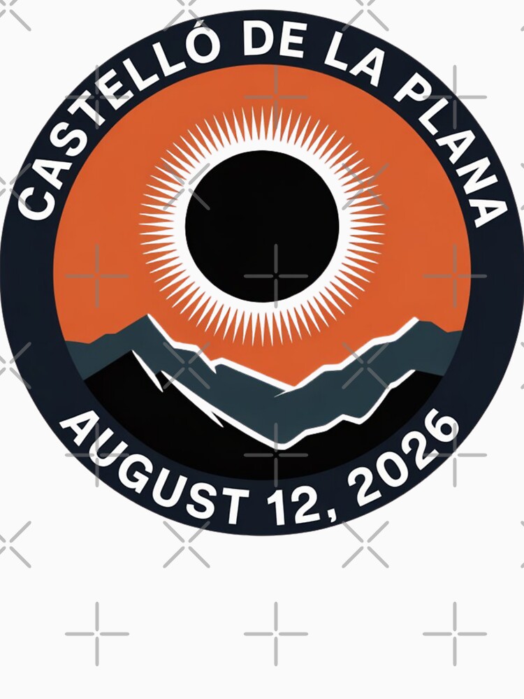 Castelló de la Plana Solar Eclipse 2026 Badge Spain by CalmCapy Co
