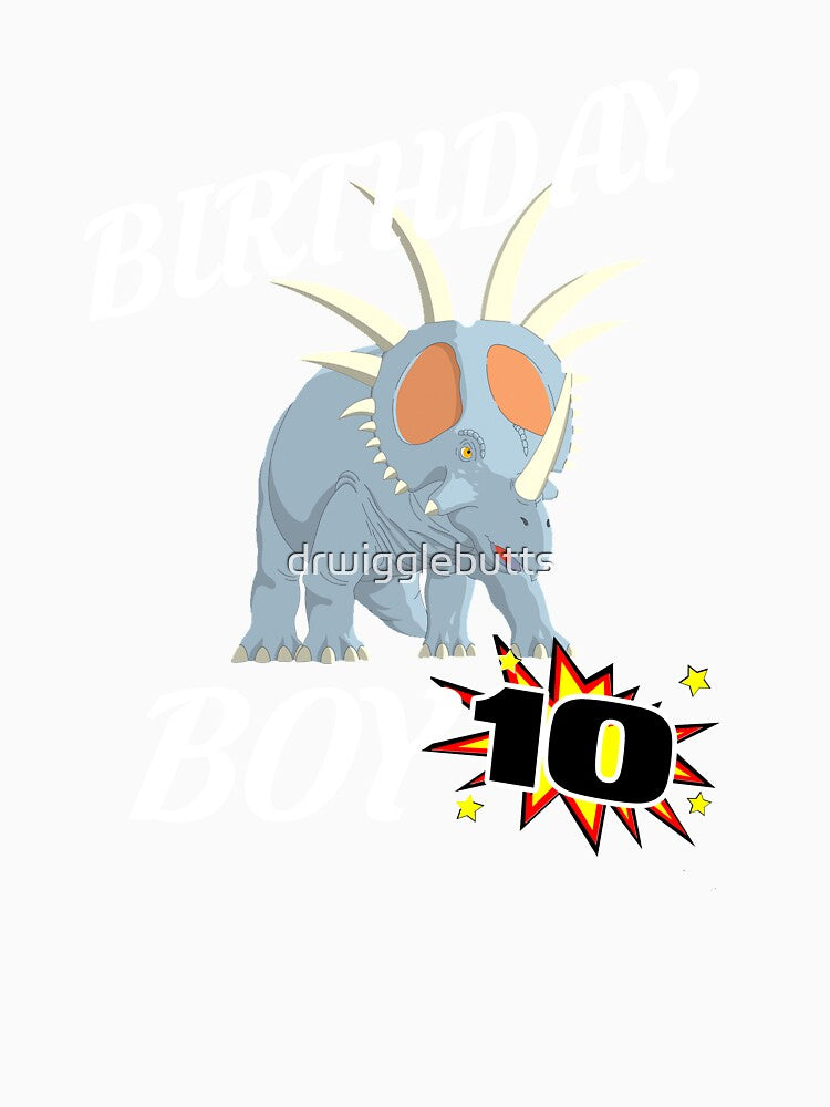 10 Years Old Birthday Design Dinosaur Gift Design by drwigglebutts