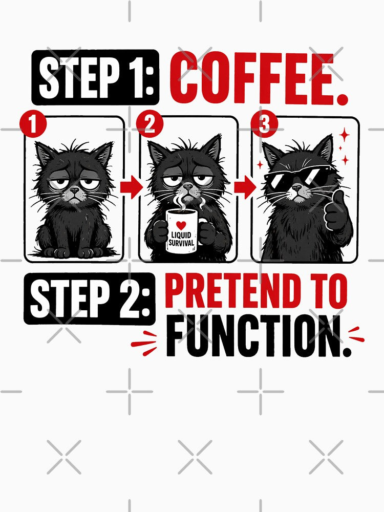 Grumpy Black Cat Coffee Sticker Funny Coworker Gift by Gentlestate