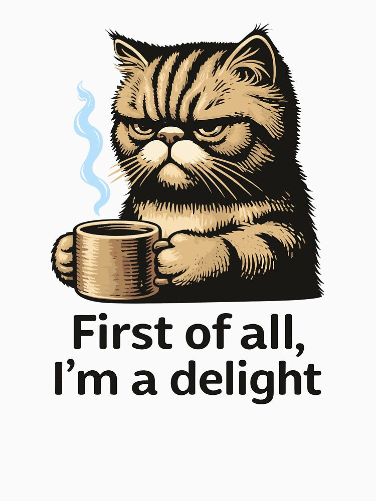 First of All I’m a Delight Funny Cat Shirt by VibeWear2026
