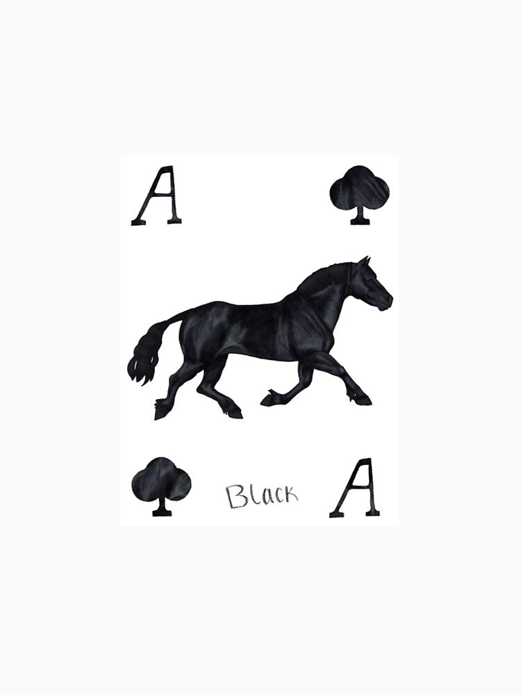Black horse playing card by HarpsZoology