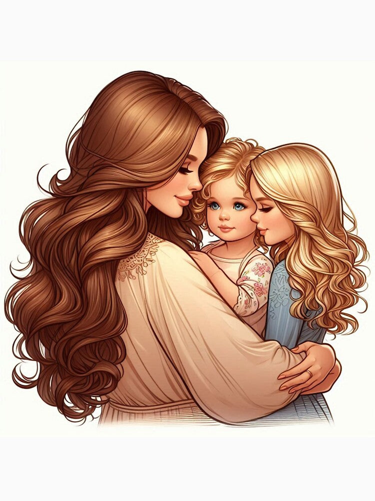 Mom and two daughters by EPDL