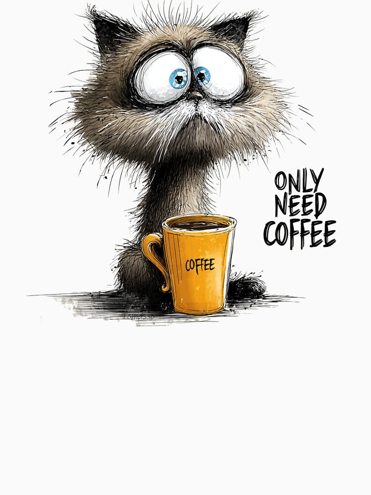 Sad Cat Needs Coffee by Tomasso76