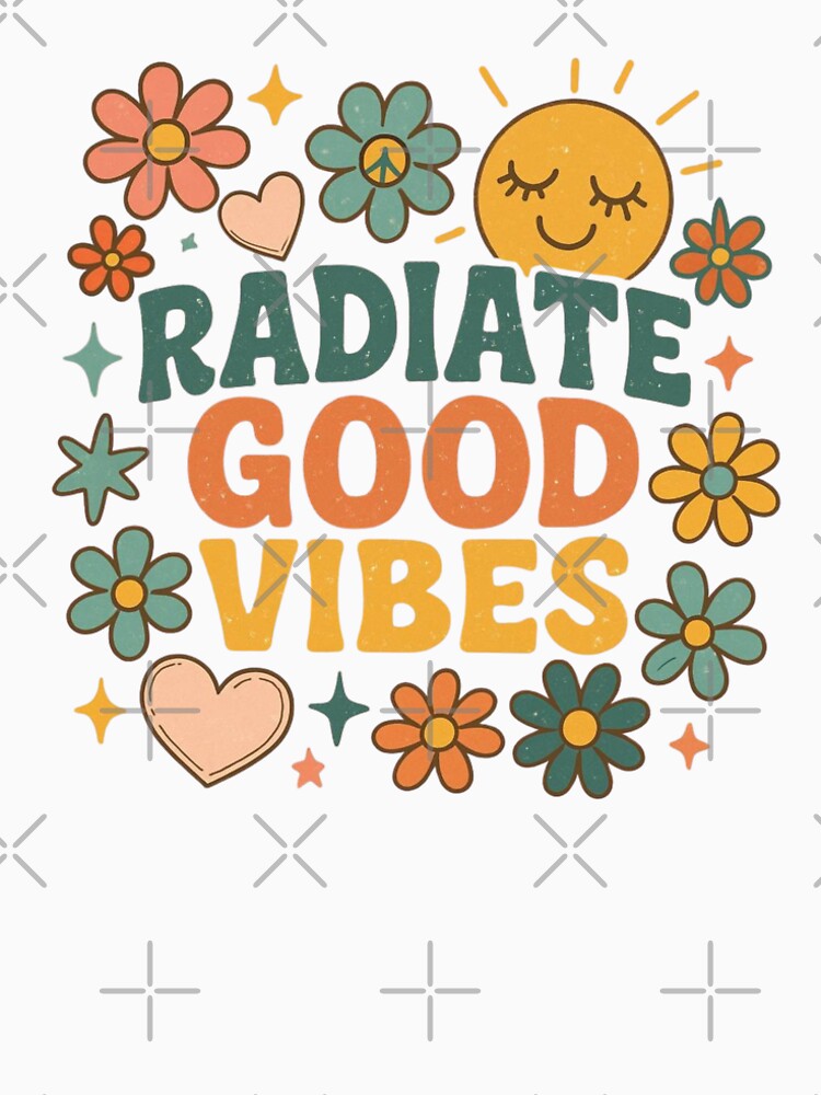 Groovy Radiate Good Vibes – Retro 70s Men’s T-Shirt, Sticker & Phone Case by 5CatDesign