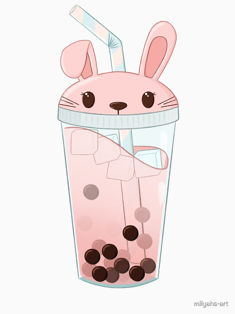 Kawaii bunny boba tea by milyahs-art