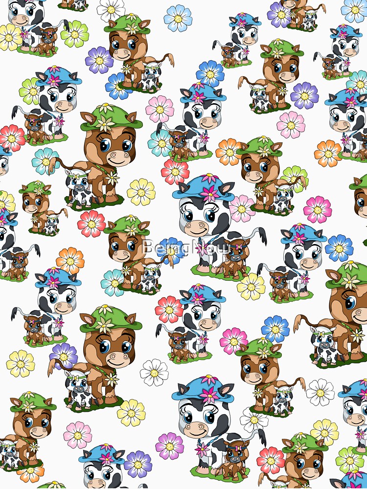 baby cow flower pattern by BeingNow