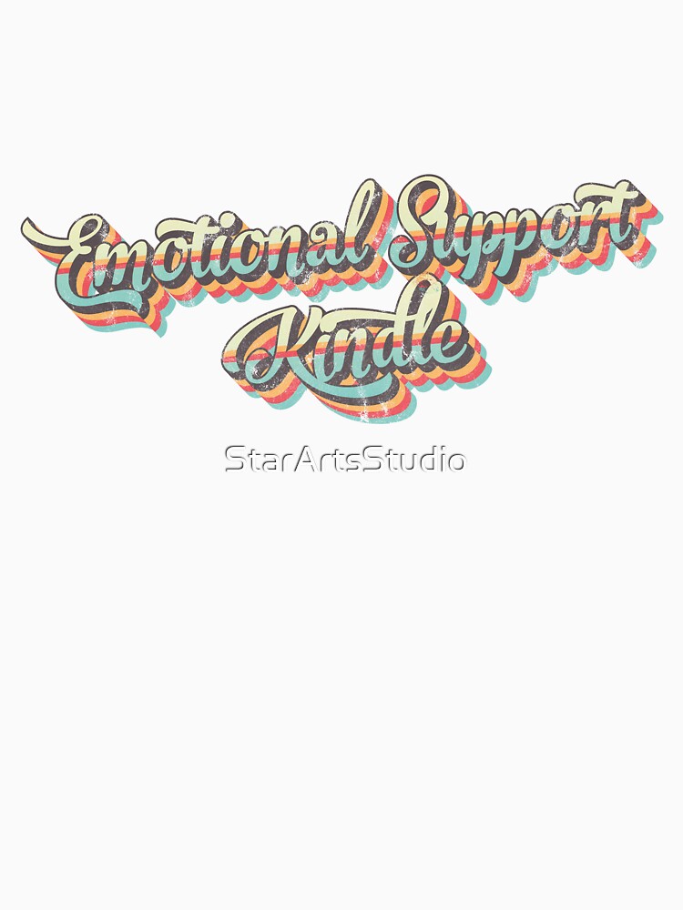 This Is My Emotional Support Kindle | Retro Striped Text by StarArtsStudio