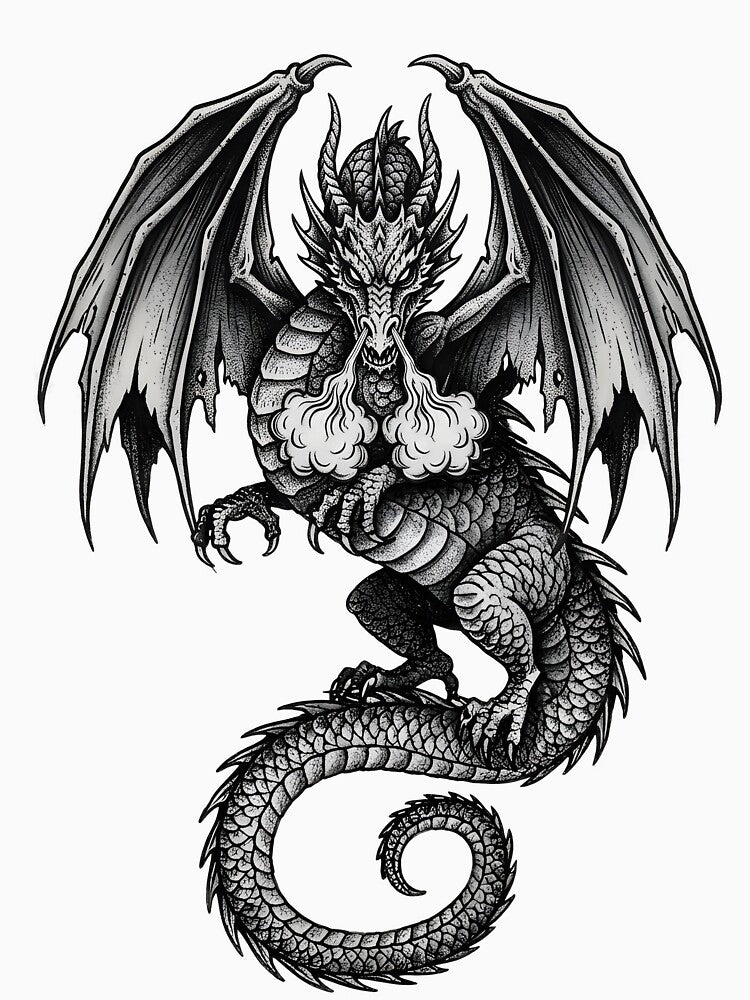 Ancient Smoke Dragon Illustration by DragonSerpent Ink