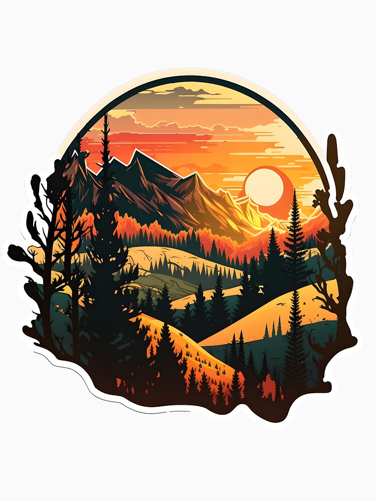 Forest Mountain  Sunset 2 by TheProPrints