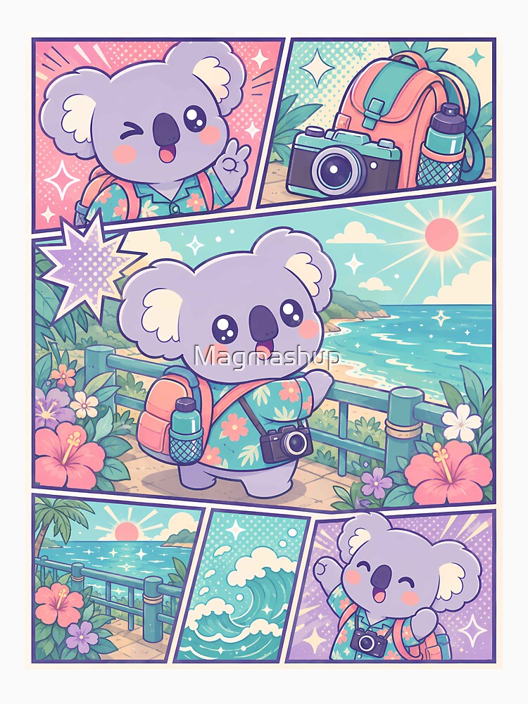 Kawaii Coastal Koala Tourist Comic Panel by Magmashup