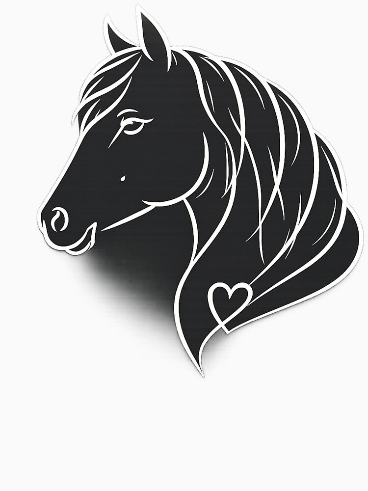 Minimalist Horse Line Art with Heart – Elegant Equestrian Design by  QuarterHorseArt by Just my Studio