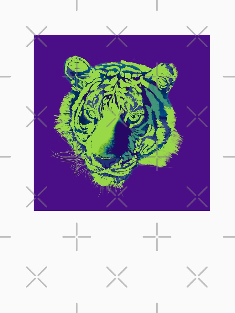 Tiger portrait (purple green) by Isabelle-T