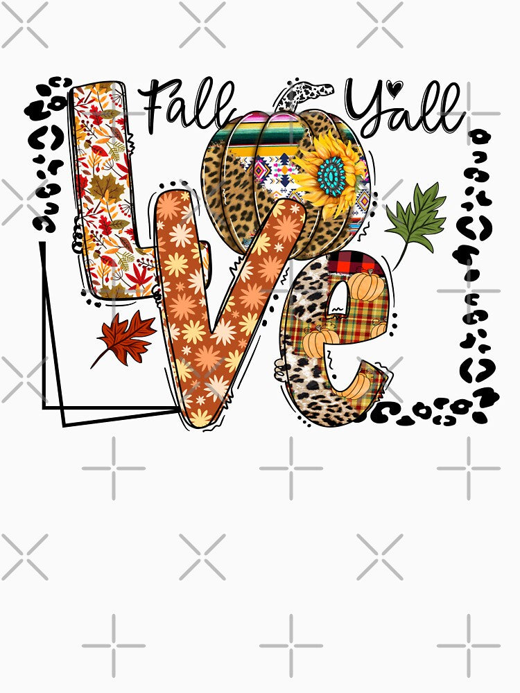 Love Fall Y’all Autumn Leaves by dalypdesign