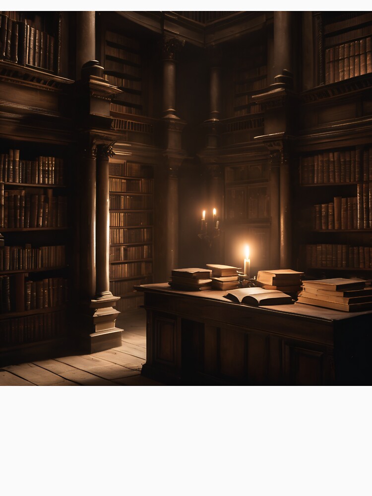 The Ancient Library | Dark Academia Gothic Library Wall Art by LeguiStore