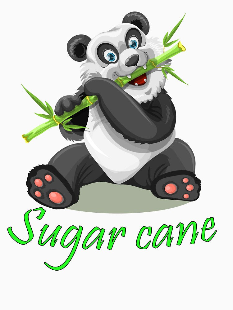 Sugar cane eating by little cute panda by HM DESIGNERS