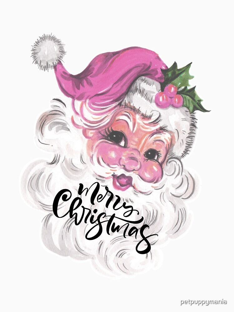 Retro Vintage Pink Santa Claus Christmas 2022, Christmas Outfits by petpuppymania