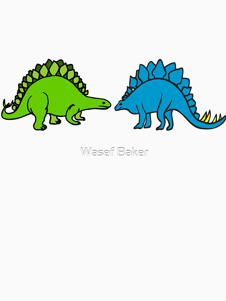 Dinosaur Couple Green & Blue Dinos by Wasef Baker
