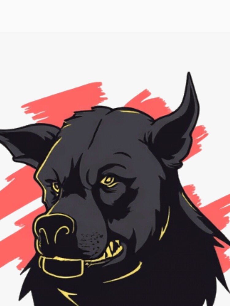 Aggressive Guard Dog Head Strong Dog Lover Design Fierce Black Dog Security K9 Style by Pochininki
