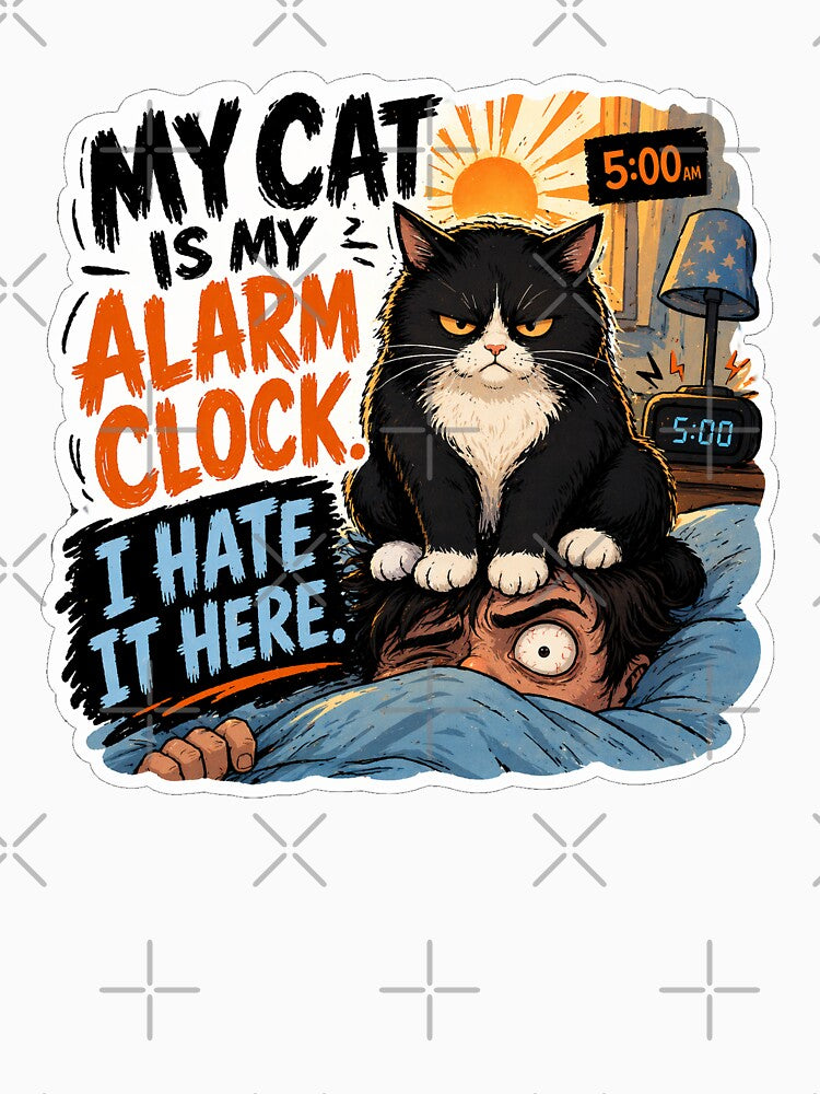 Cat Alarm Clock I Hate It Here Gift by Gentlestate