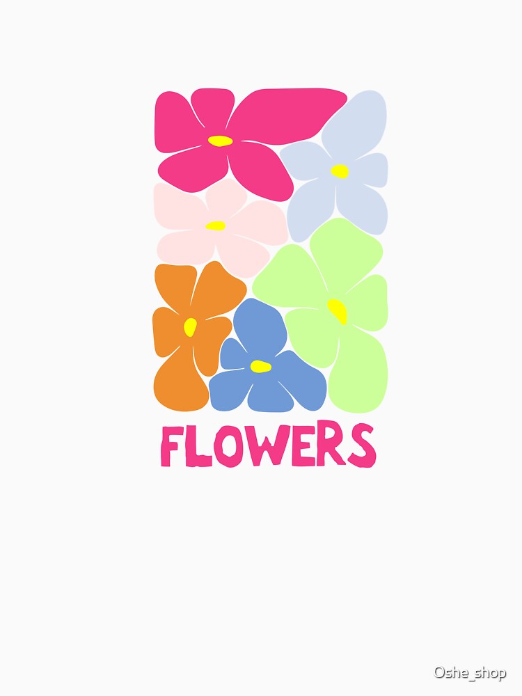 Groovy Colorful Flowers – Retro Floral Aesthetic Design by Oshe_shop