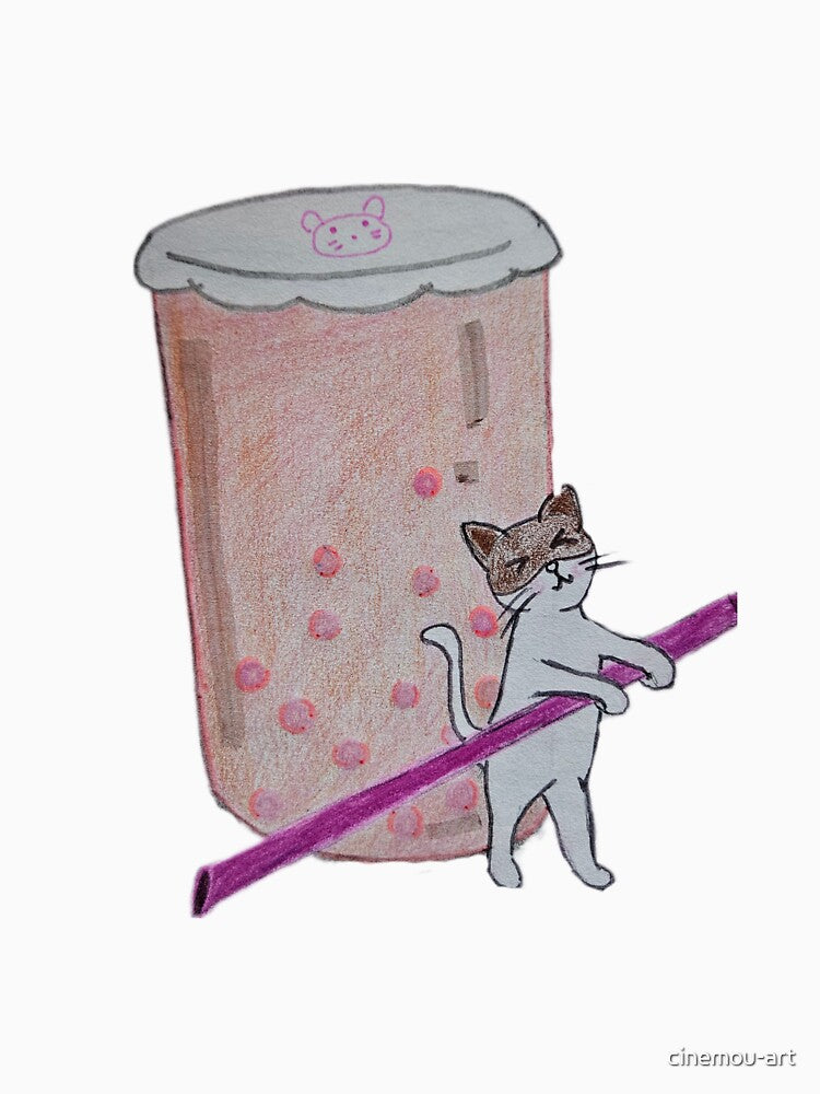 Cat Making Boba by cinemou-art