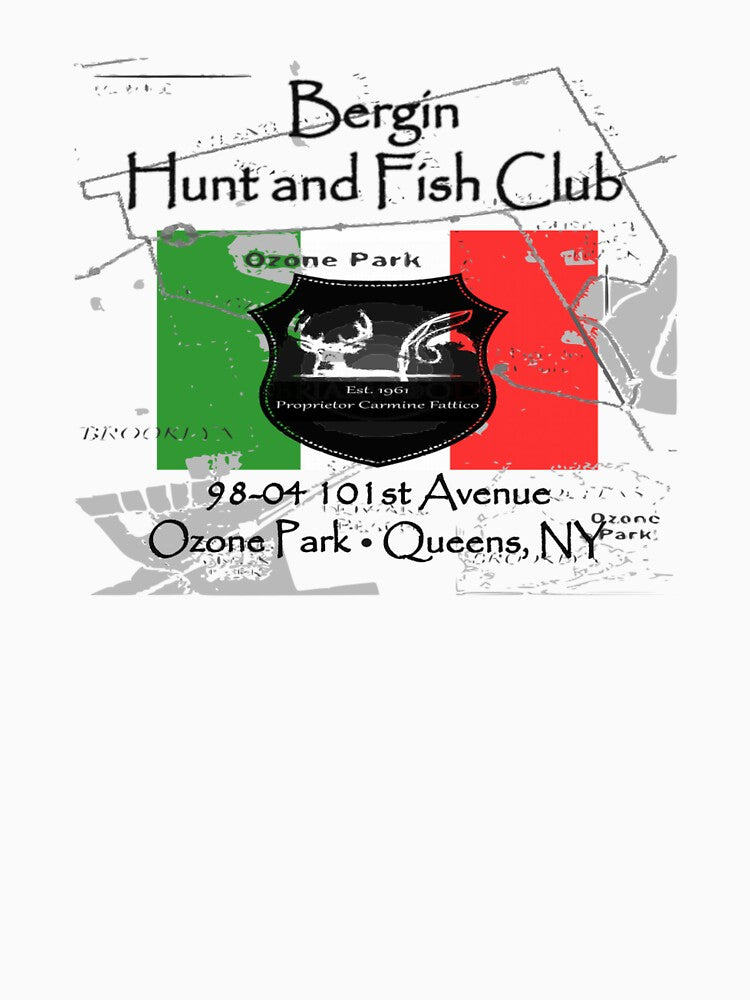 Bergin Hunt and Fish Club with Map Background by MobTeesFashions