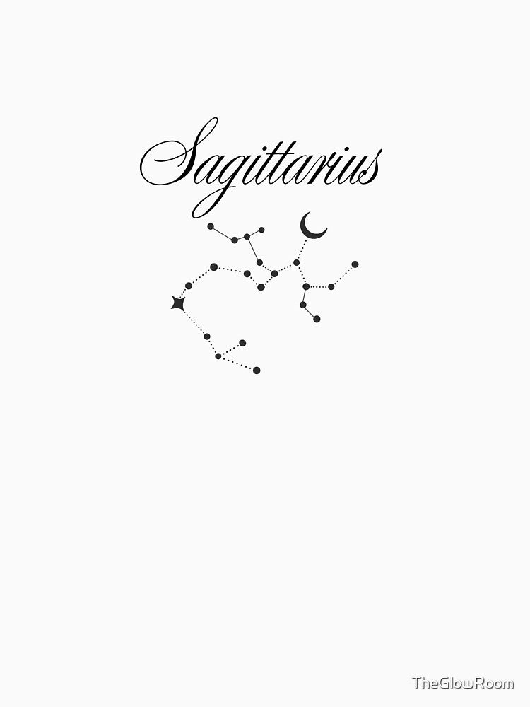 Sagittarius Zodiac Sign | Celestial Minimalist Design by TheGlowRoom