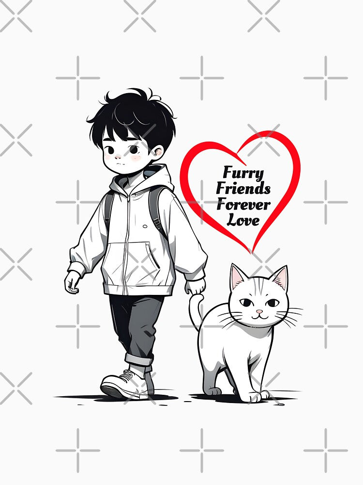 Inspirational  Boy and Cat by Prints and Lifestyle