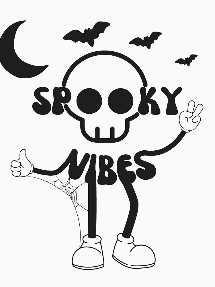 Halloween Cartoon Skeleton Spooky Vibes by AdorableAura