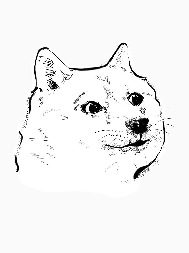 Doge (Black and White Illustration) by ienjoycatsss