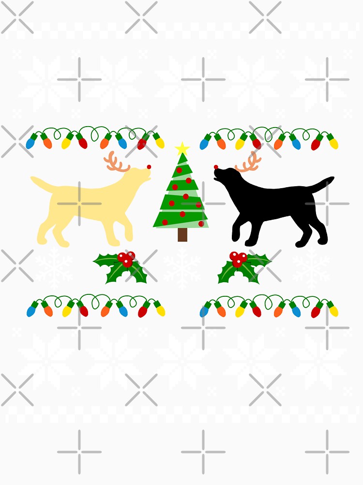 Yellow and Black Labrador Ugly Christmas Pattern by HappyLabradors