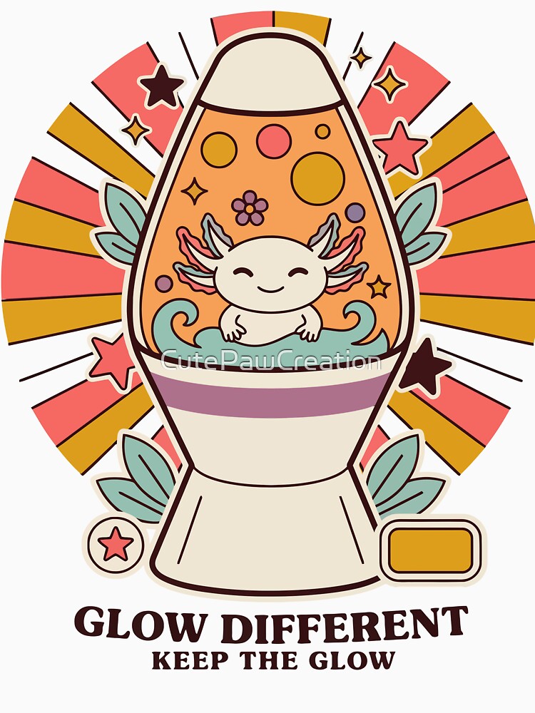 Glow Different Cute Axolotl Lamp by CutePawCreation
