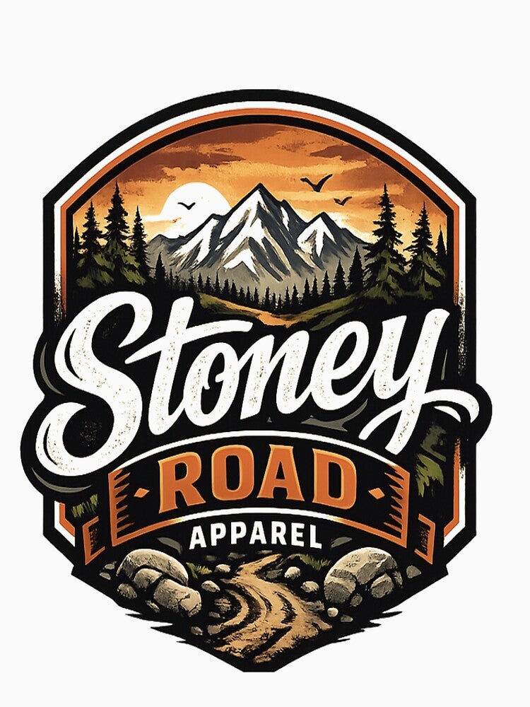 A stoney road leading to mountain peak by STONEY ROAD APPAREL