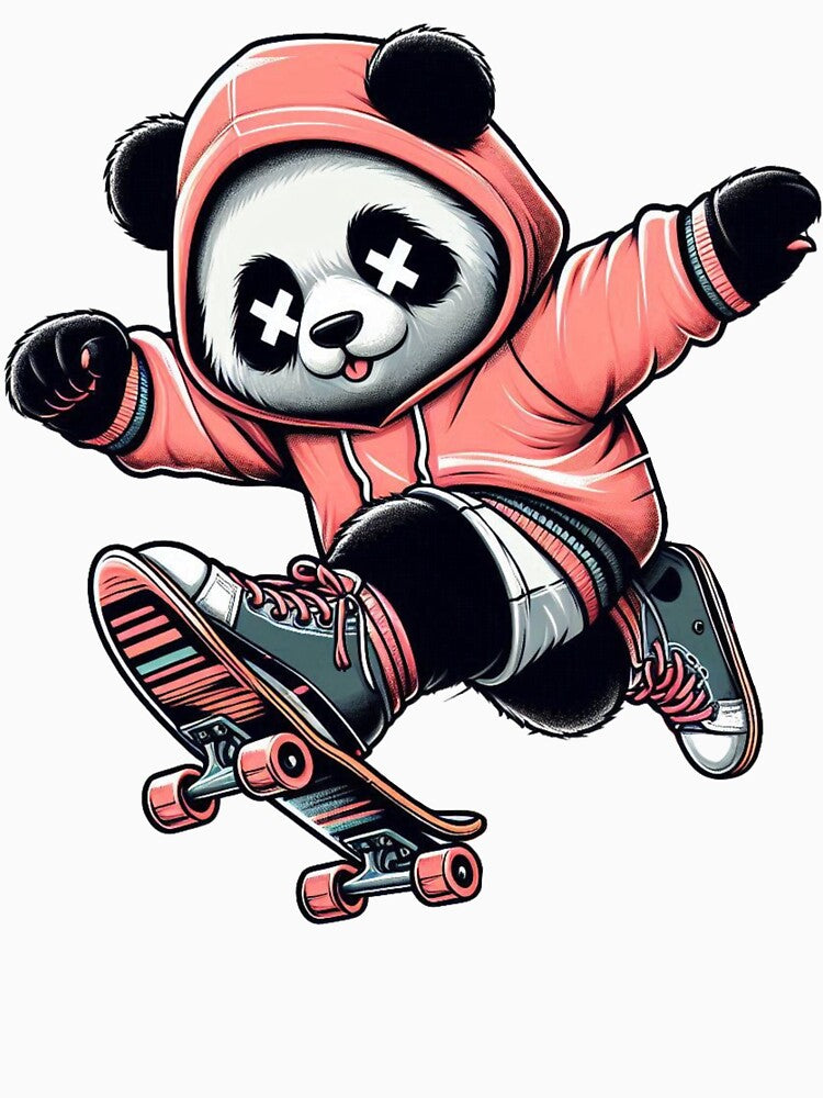 Skater Panda in Streetwear Style by .LessuX.