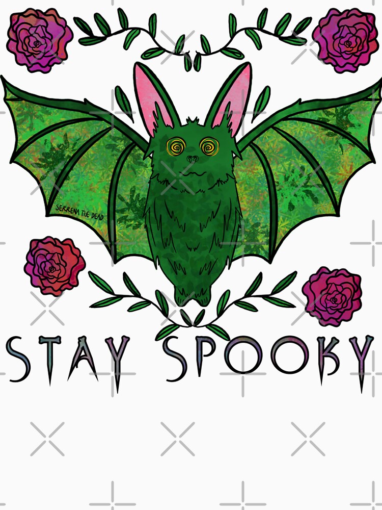Stay Spooky Green Bat by Serrenathedead-