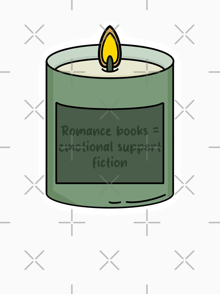 Romance Books = Emotional Support Fiction - Heartwarming Book Lover Candle Design by OceaneZwDesigns