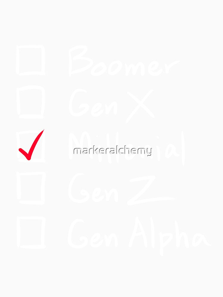 Which Generation Are You?  For Millenials, White Text by markeralchemy