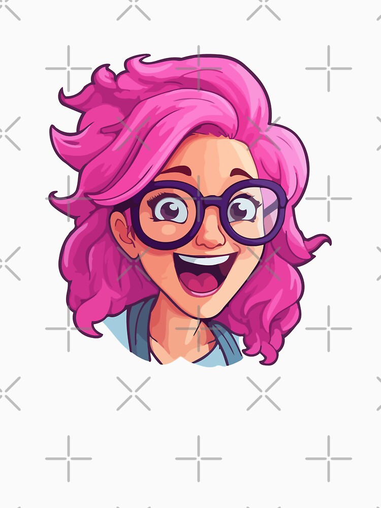 Nerd Girl Face Emoji: Tech-Savvy Chic by Artwyz