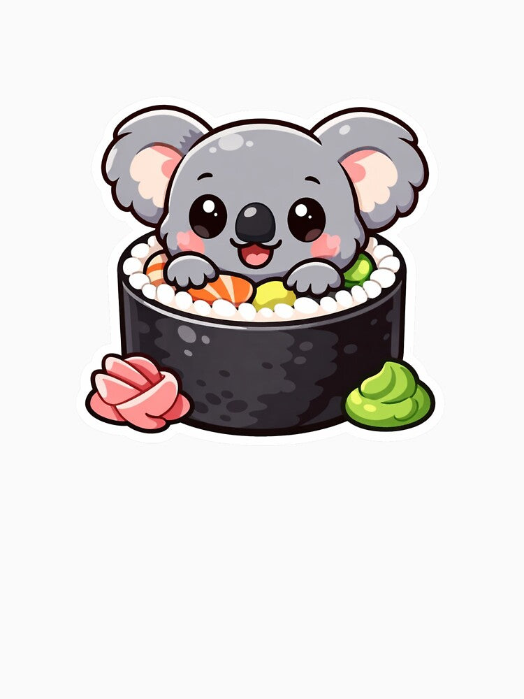 Cute Koala Sushi - Kawaii Japanese Food Sticker by AuraArtistica