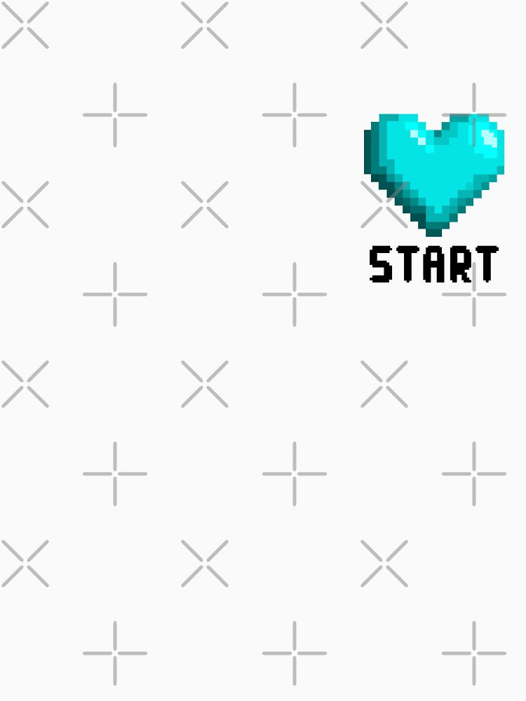 Pixelated Cyan Heart - Retro Gaming by Fikuall