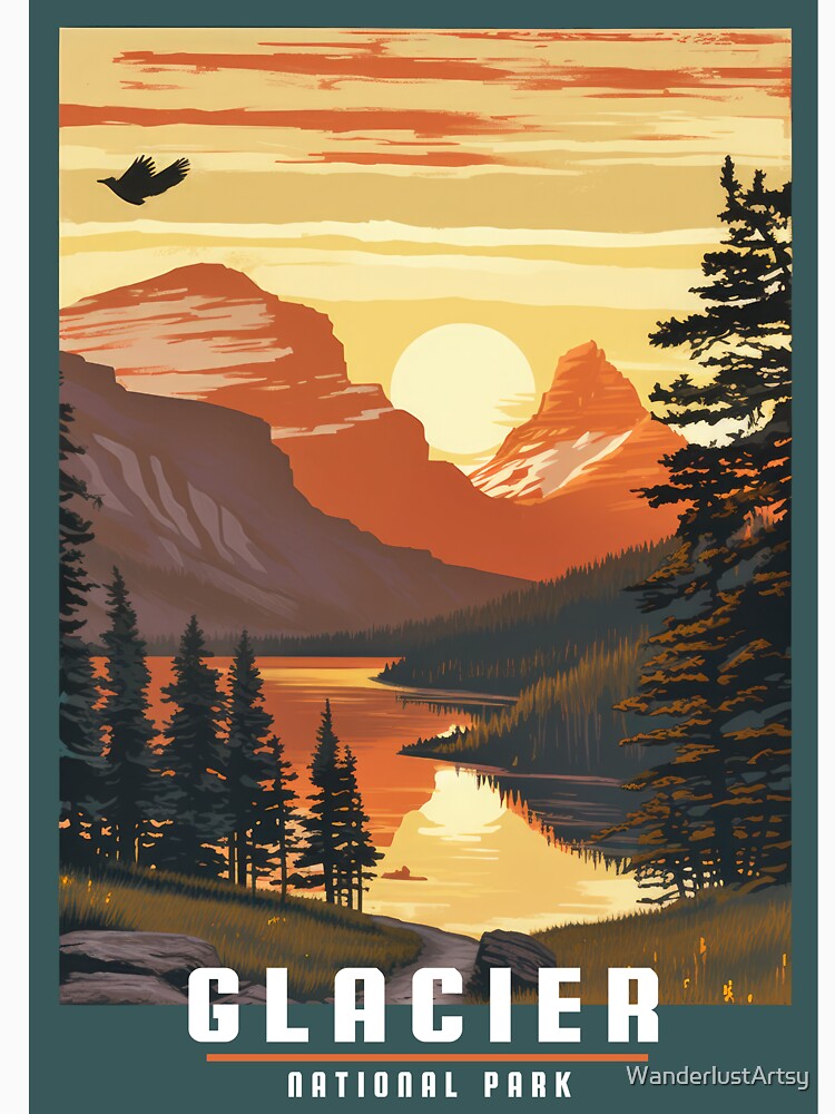 Glacier Sunset National Park by WanderlustArtsy