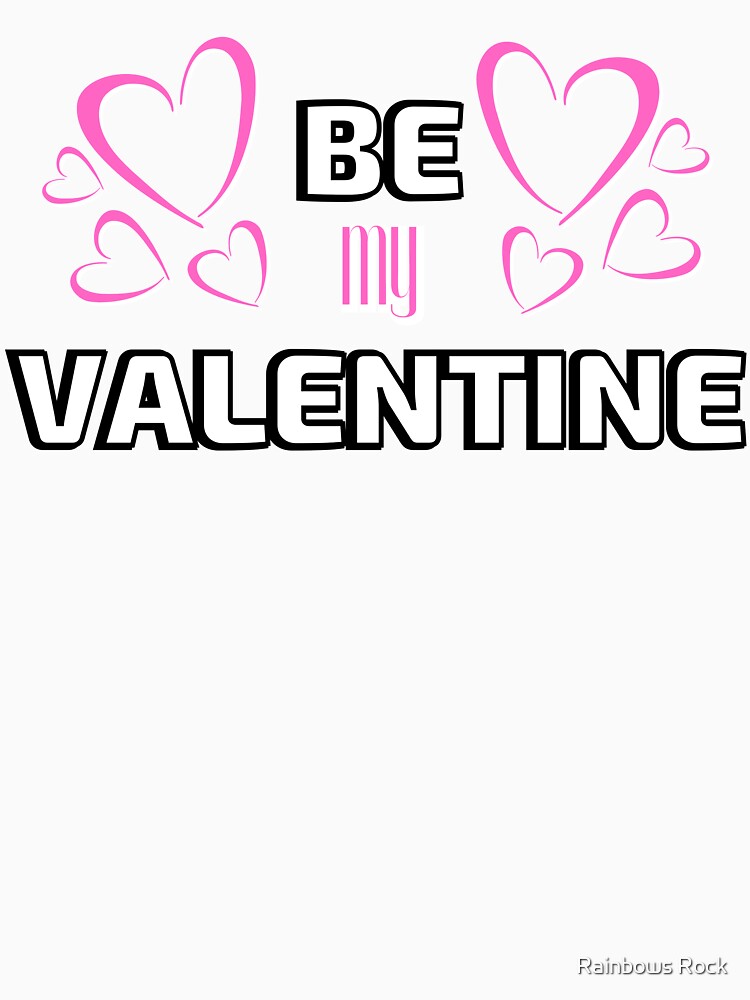 Valentines Day Couples Matching Valentine Fun | Be My Valentine Pink and Yellow by Rainbows Rock